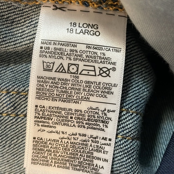 Old Navy Maternity Full Panel OG Loose Women’s 18 Long Dark Wash Faded Jeans - Picture 8 of 9